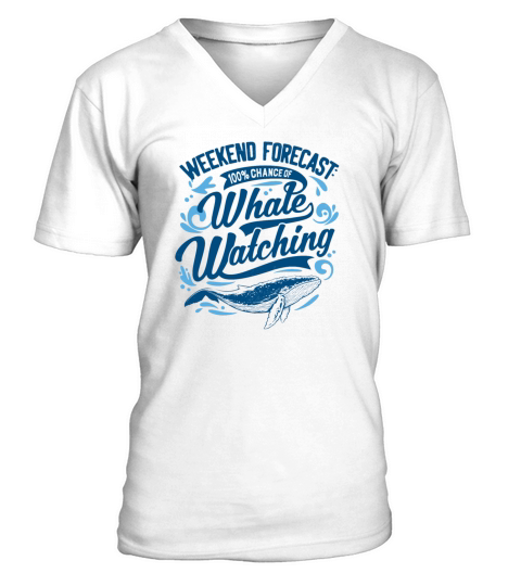 Funny Whale Watching Sea Mammal V-Neck T-shirt