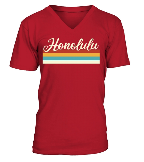 Honolulu - Hawaii - Retro - Vintage United States V-Neck T-shirt