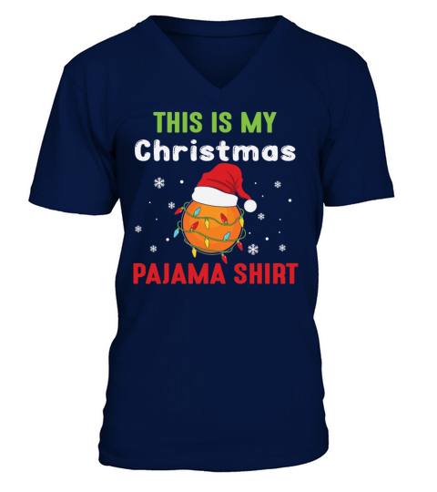 Ping Pong Christrmas Pajama Santa V-Neck T-shirt