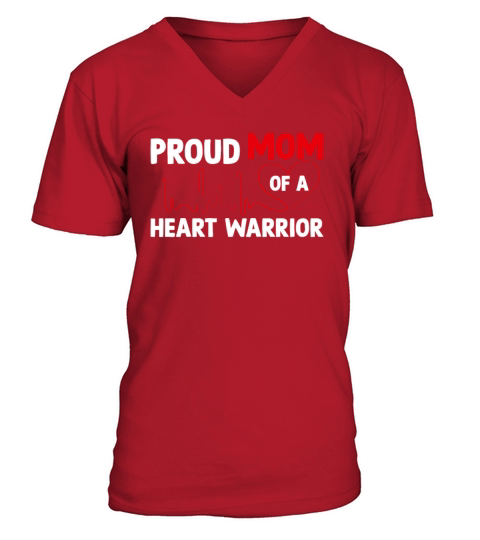 Proud Mommy of a Heart Warrior CHD Awareness V-Neck T-shirt