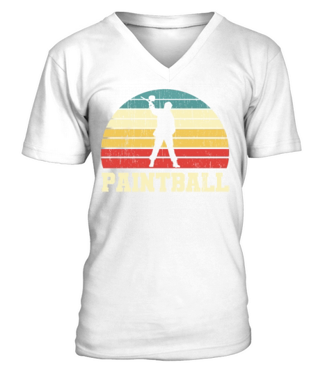 Retro Paintball Player Paintballer Paintballing V-Neck T-shirt