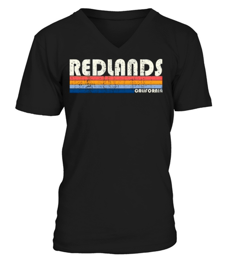 Vintage 70S 80S Style Redlands Ca V-Neck T-shirt