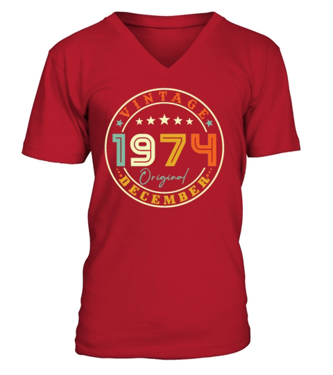 Vintage December 1974 V-Neck T-shirt