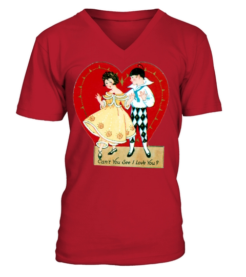 Vintage Valentines Day V-Neck T-shirt
