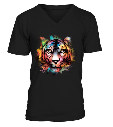 Watercolor Tiger V-Neck T-shirt