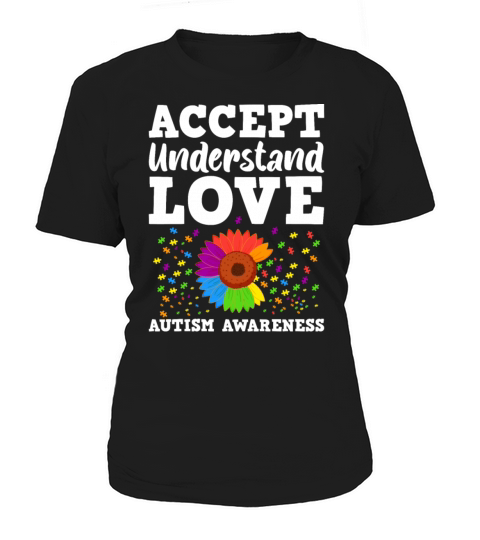 Sunflower Autism Teacher Cute Teach Accept Underst Women's T-Shirt