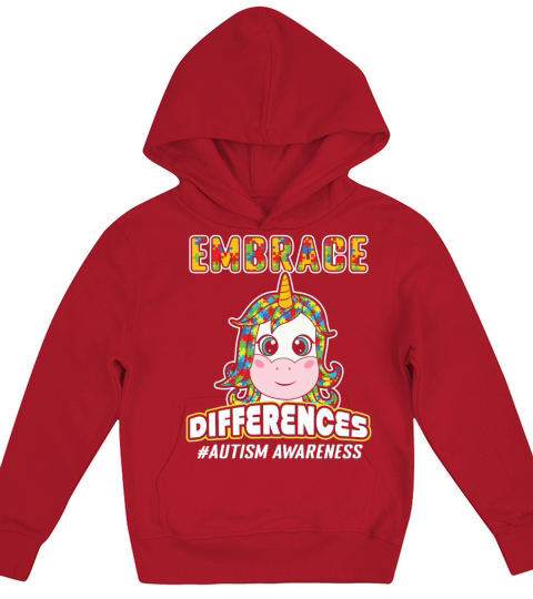 Unicorn Different Colorful Puzzle Autism Awareness Kids Hoodie