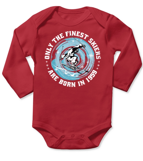 Skiers Skier Vintage born in 1959 Birthday Ski Long Sleeve Baby One-Piece