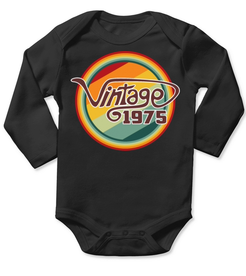 Vintage 1975 curve Long Sleeve Baby One-Piece
