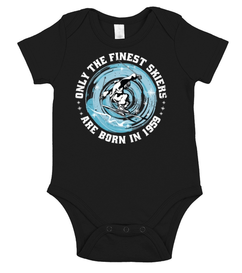 Skiers Skier Vintage born in 1959 Birthday Ski Short Sleeve Baby One-Piece