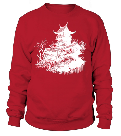 Japanese Architecture Temple In Retro Design Sweatshirt Unisex
