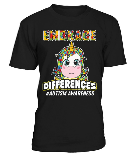 Unicorn Different Colorful Puzzle Autism Awareness T-Shirt Unisex