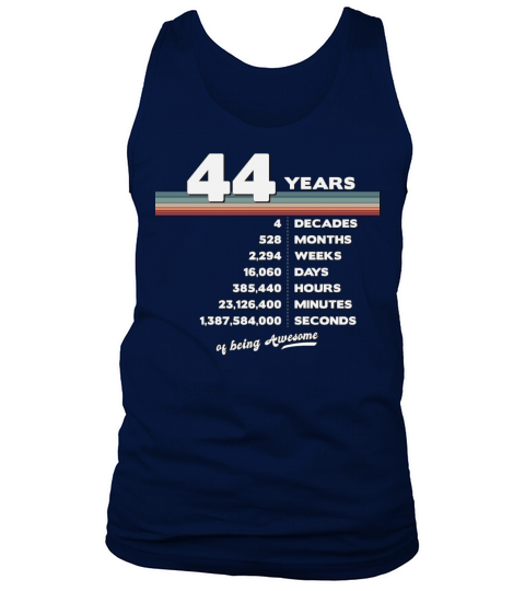 44th Birthday Vintage 44 Years Old Retro 528 Tank Top Unisex