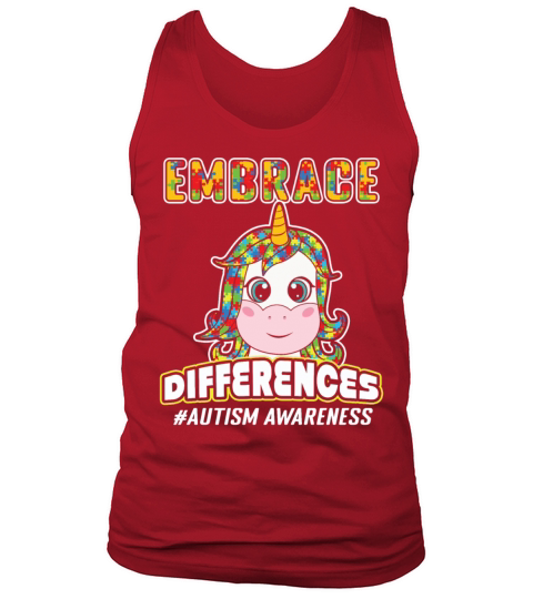 Unicorn Different Colorful Puzzle Autism Awareness Tank Top Unisex