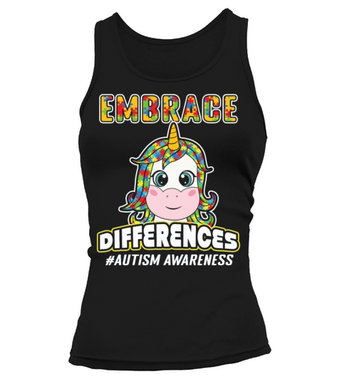 Unicorn Different Colorful Puzzle Autism Awareness Tank top Woman