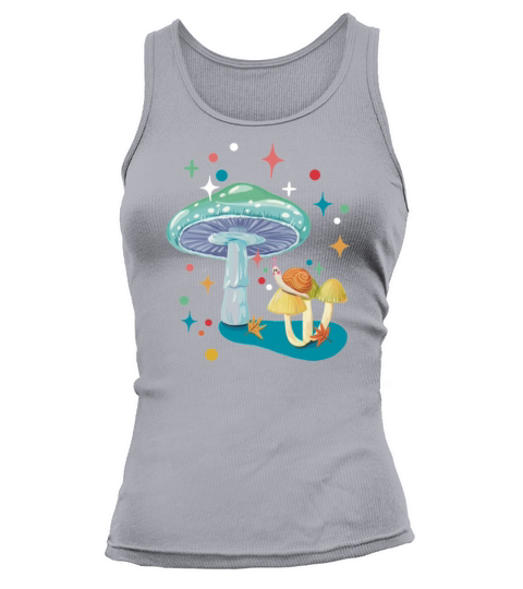 Vintage cozy green mushroom and snail Tank top Woman
