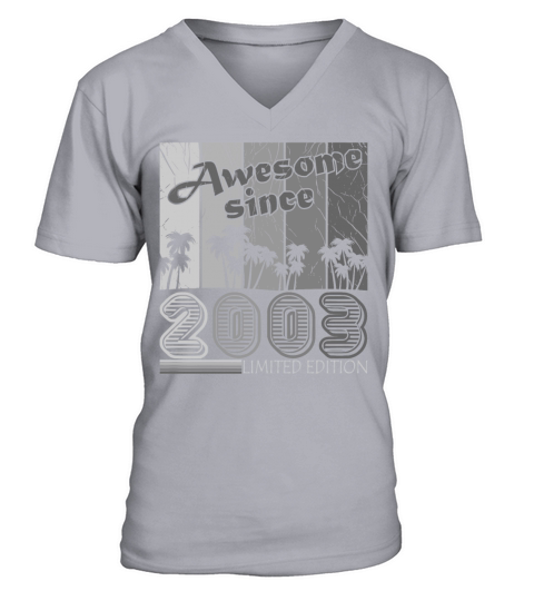 20th Birthday Vintage March 2003 Vintage 2003 V-Neck T-shirt