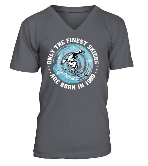 Skiers Skier Vintage born in 1959 Birthday Ski V-Neck T-shirt