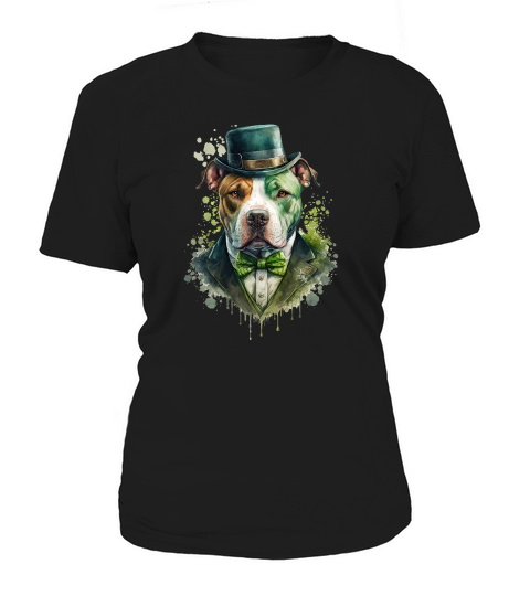 Badass Gangster Pitbull St Patricks Day Women's T-Shirt