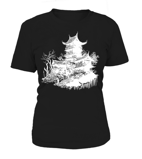 Japanese Architecture Temple In Retro Design Women's T-Shirt