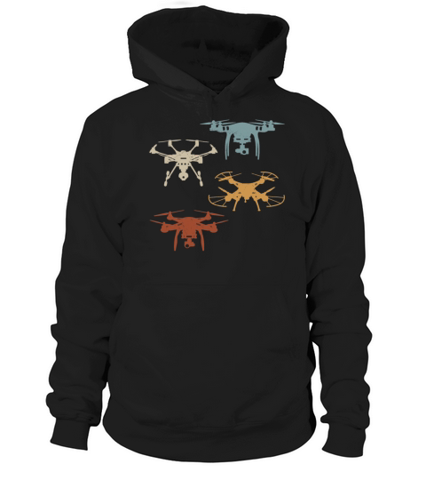 Retro Drones Vintage Drone Pilot Hoodie Unisex