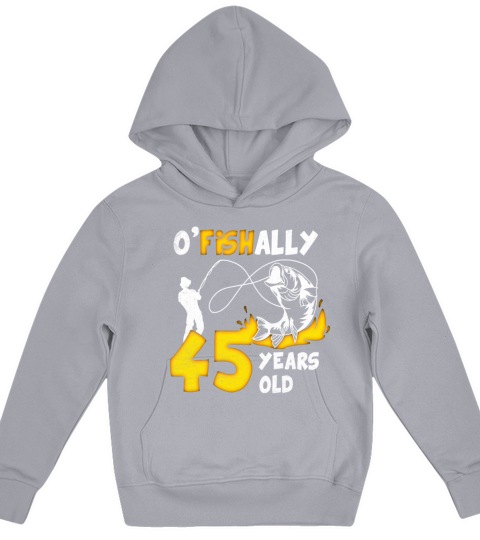 45th Birthday Fishing 1968 Vintage Fisherman Angle Kids Hoodie