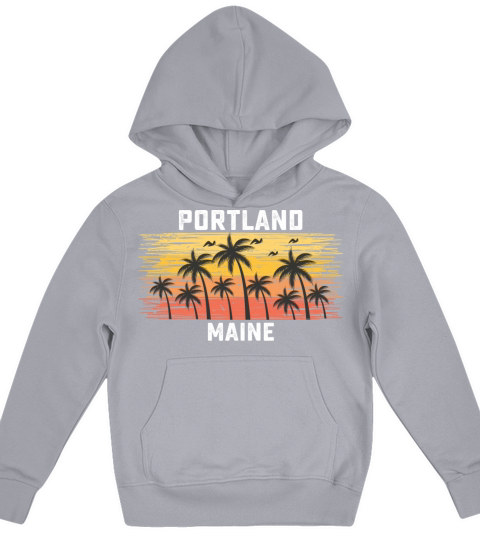 Portland Maine Summer Retro VIntage Vacation Kids Hoodie