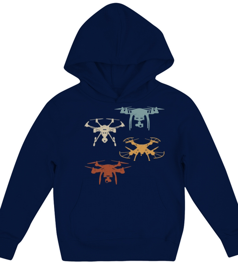 Retro Drones Vintage Drone Pilot Kids Hoodie