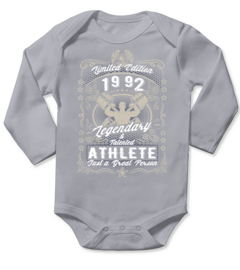 Vintage 1992 Fitness Birthday Gift Sport Hobby Long Sleeve Baby One-Piece