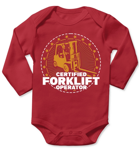 Vintage Forklift Operator Driver Trucker Forklift Long Sleeve Baby One-Piece