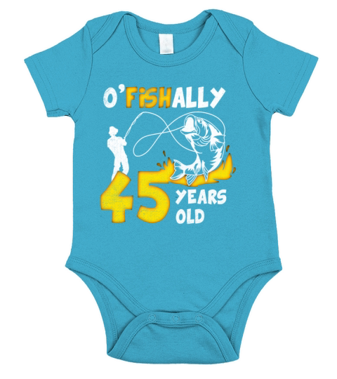 45th Birthday Fishing 1968 Vintage Fisherman Angle Short Sleeve Baby One-Piece