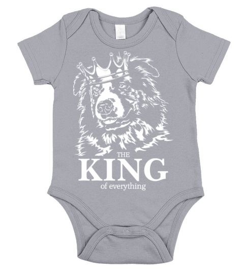 Australian Shepherd King of Everything dog dad Short Sleeve Baby One-Piece