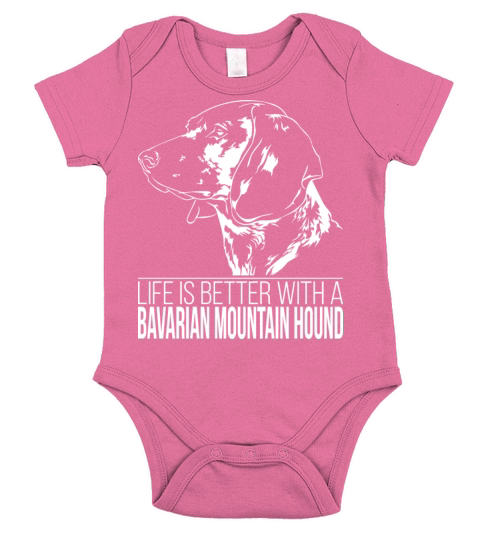 Bavarian Mountain Hound life is better dog saying Short Sleeve Baby One-Piece