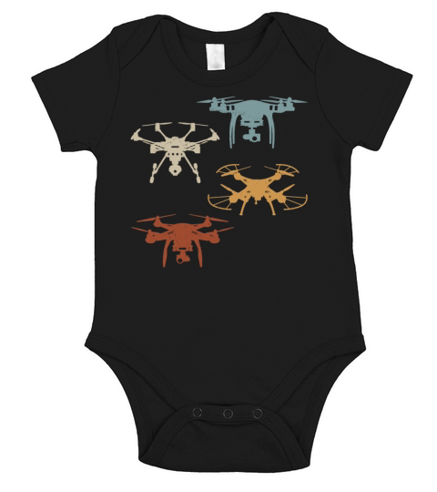 Retro Drones Vintage Drone Pilot Short Sleeve Baby One-Piece