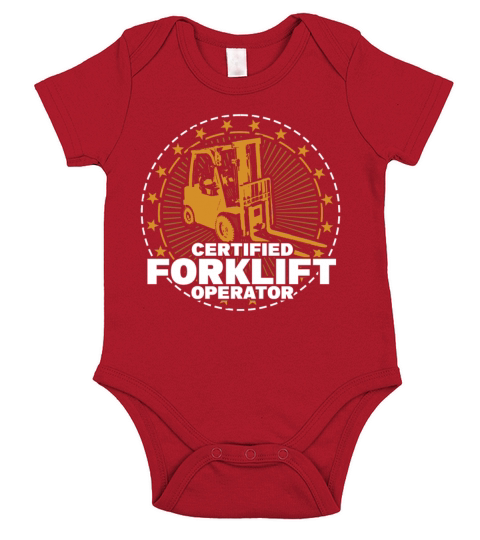 Vintage Forklift Operator Driver Trucker Forklift Short Sleeve Baby One-Piece