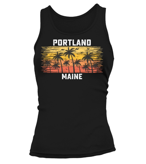 Portland Maine Summer Retro VIntage Vacation Tank top Woman