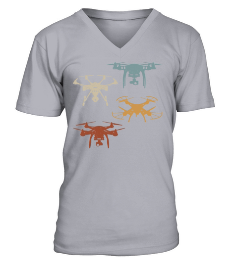 Retro Drones Vintage Drone Pilot V-Neck T-shirt