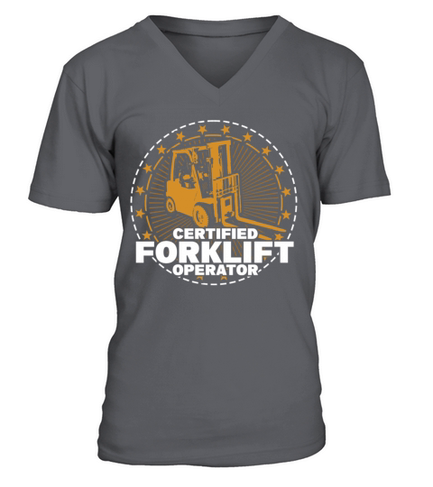 Vintage Forklift Operator Driver Trucker Forklift V-Neck T-shirt