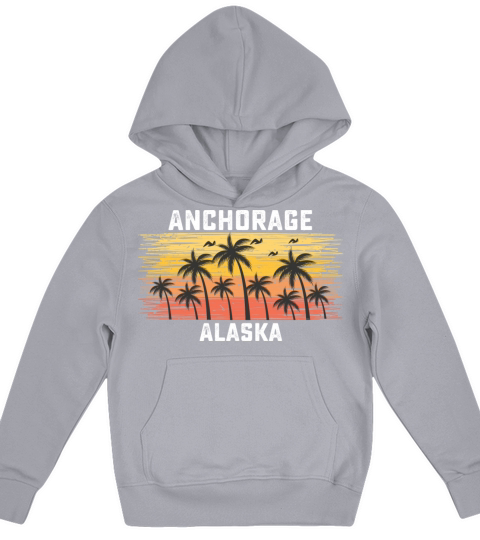 Anchorage Alaska Summer Retro VIntage Vacation Kids Hoodie