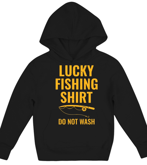 Lucky Fishing Shirt for Fish Hunter and Fisherman Kids Hoodie
