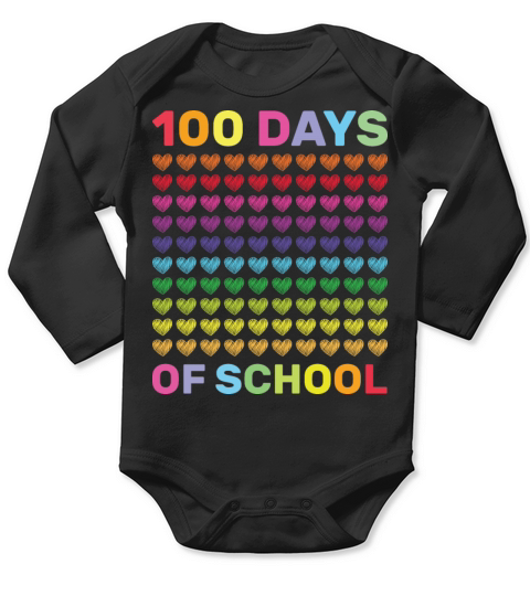 Cute 100 Days Of School And Still Loving It Hearts Long Sleeve Baby One-Piece