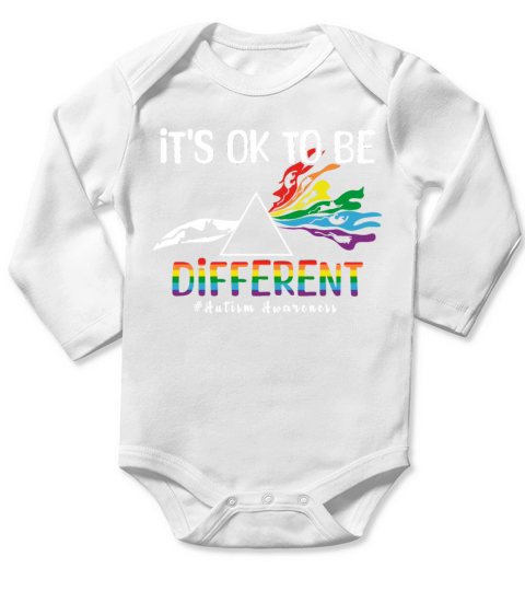 Different Okay Special Puzzle Autism Awareness Long Sleeve Baby One-Piece