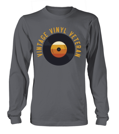 Vintage Vinyl Veteran Music Lover Record Collector Long sleeved Unisex