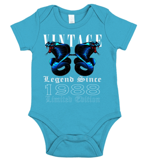 1988 Vintage Snake 35 Years Limited Edition Short Sleeve Baby One-Piece