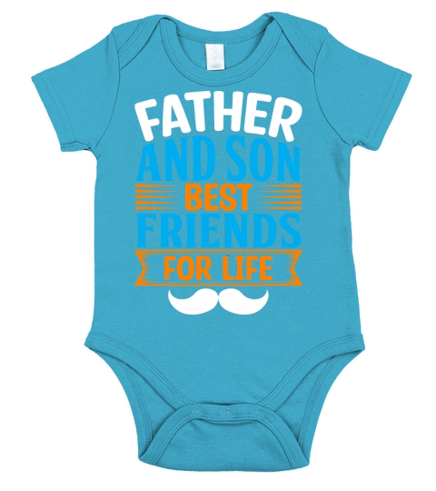 Father and son best friends for life Short Sleeve Baby One-Piece