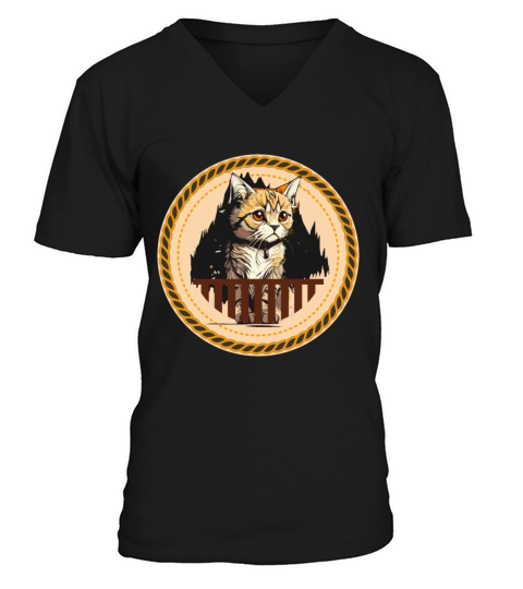 A lonely Cat T-shirt Vintage V-Neck T-shirt