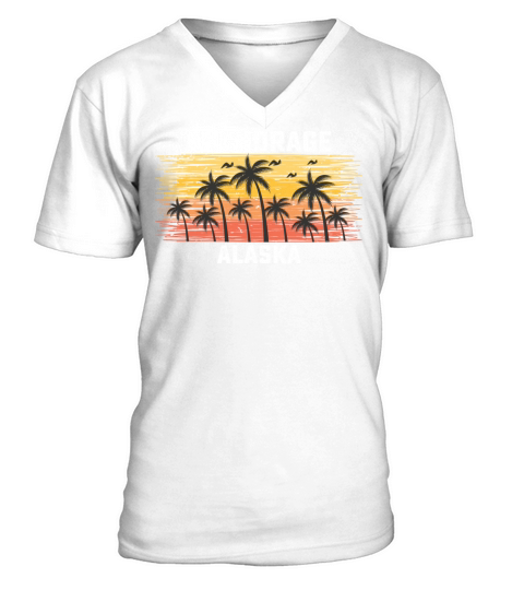 Anchorage Alaska Summer Retro VIntage Vacation V-Neck T-shirt