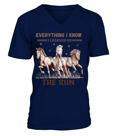Everything I know I learned on the run V-Neck T-shirt