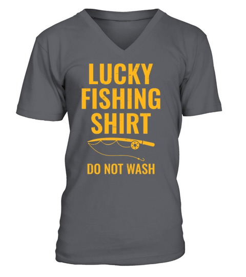 Lucky Fishing Shirt for Fish Hunter and Fisherman V-Neck T-shirt