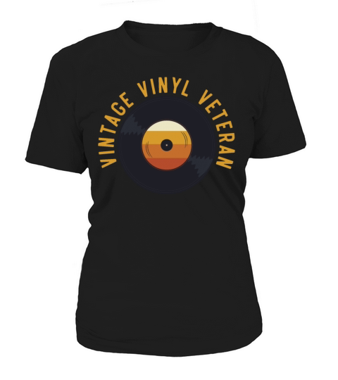 Vintage Vinyl Veteran Music Lover Record Collector Women's T-Shirt